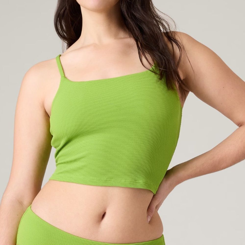 Women’s Lime Green Textured Cami Swim Top